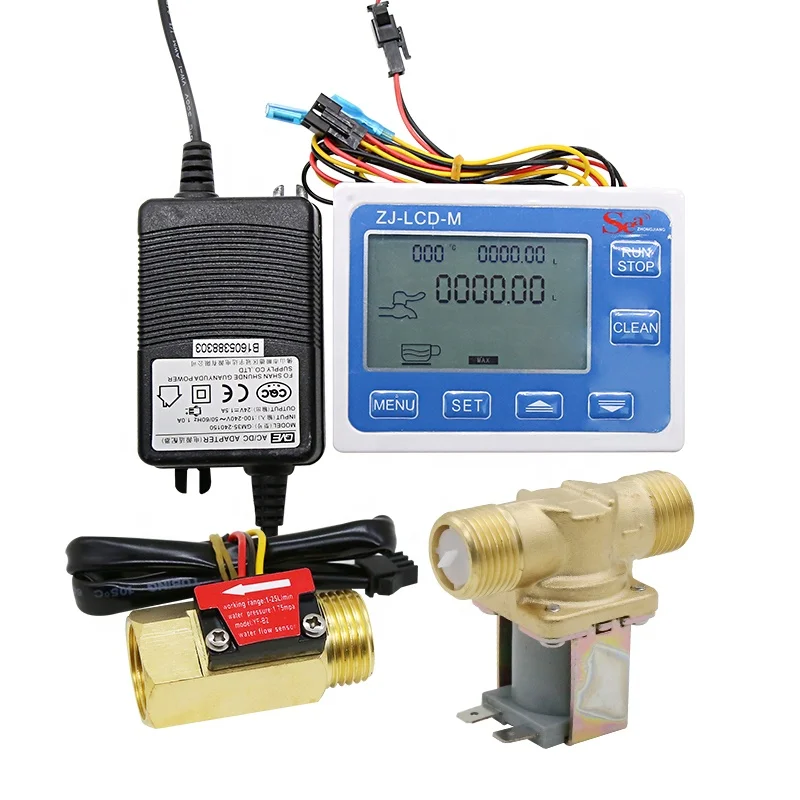 

Full Set Brass 1/2'' Valve DN15 Flowmeter Automatic Water/Fuel/Die sel/Milk Liquid Dosing Supply Control System ZJ-LCD-M DIJIANG