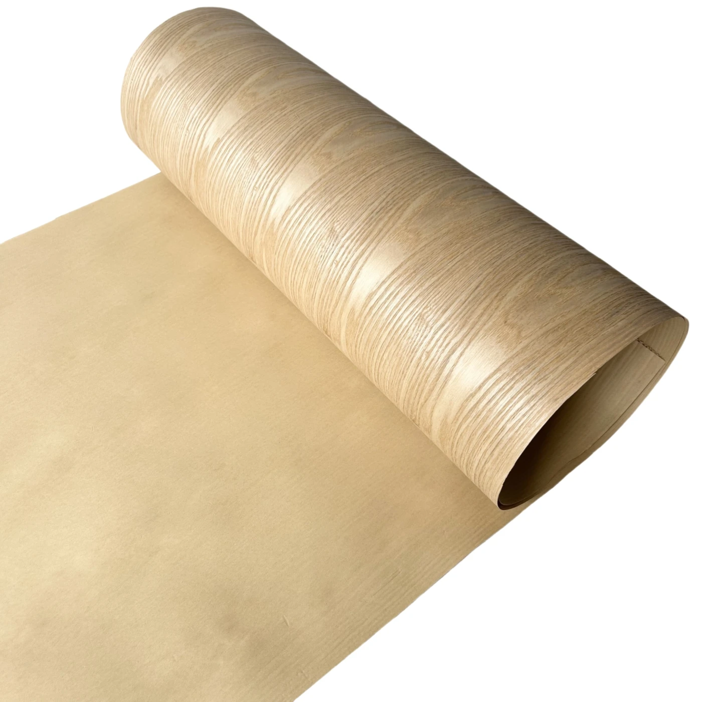 58x250cm, Kraft Paper Backed Thin Veneer of 0.25mm Thickness, Natural Chinese Ash Wood Veneer Roll for Furniture Renovation