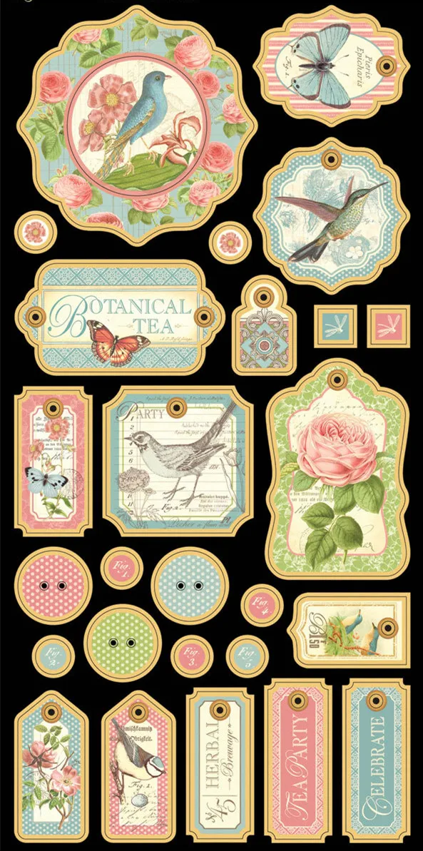 Flores e pássaros adesivos artesanato e scrapbooking adesivos crianças brinquedos livro adesivo decorativo diy papelaria