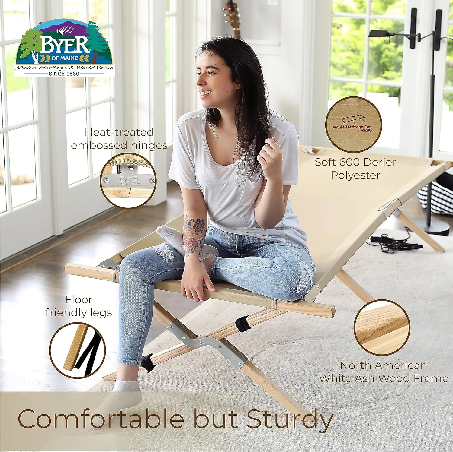 Berço de acampamento dobrável, capacidade de 375 lbs