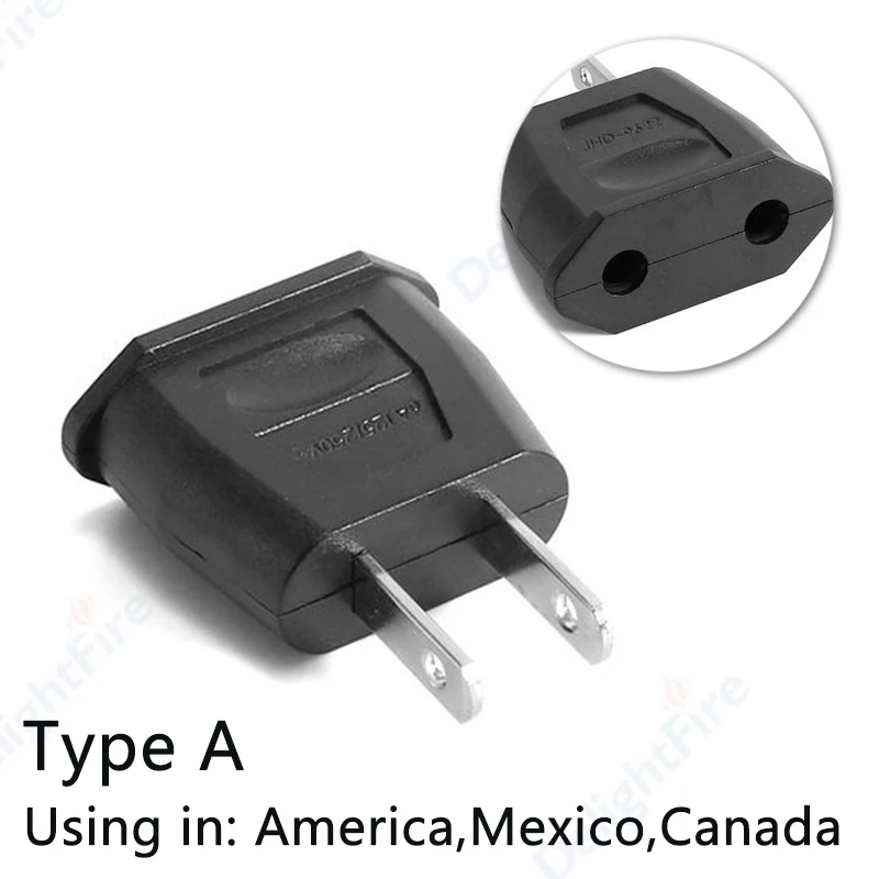 Adaptador de enchufe CN de EE. UU. Euro a América, China, Japón, adaptador de corriente de viaje, convertidor de UE a EE. UU., enchufe tipo A, toma de corriente