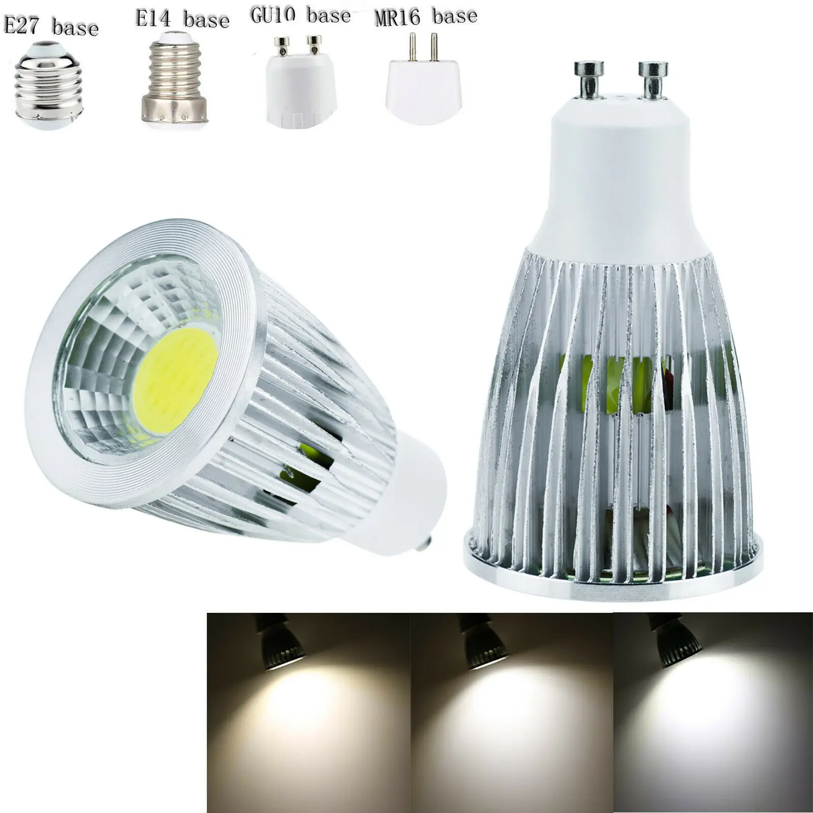 Super Bright GU10 MR16 GU5.3 E27 LED Bulb 6W 9W 12W Dimmable Led Spotlights Warm Cold Natural white LED lamp 3000k 4000k 6000k