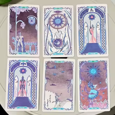 10.3x6cm Travel Size Broken Mirror Tarot Deck: Unique Geometric Art for Beginners &amp; Pros 78 Cards Waite-Smith System
