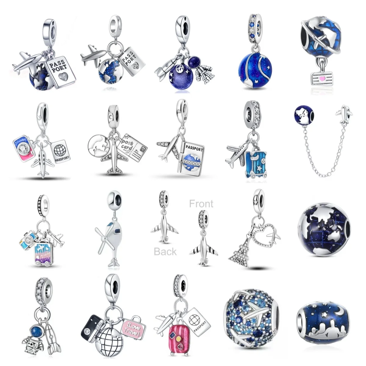 New 925 Sterling Silver Charm Airplane Camera Suitcase Love Travel Life DIY Beads Fit Original Charms Bracelet Jewelry