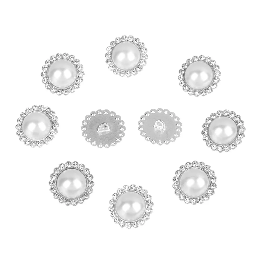 10Pcs Clothing Accessories Sewing Button DIY Shirt Buttons Sewing Accessories Pearl Clothing Buttons Shiny Rhinestone