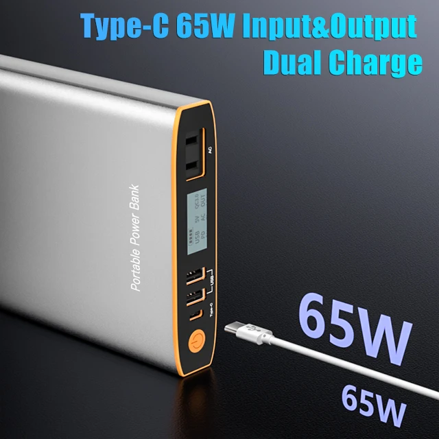 High Capacity 27000mah Power Bank Mobile Phone USB Q3.0 18W Charger Fast Charging Power Bank For LED Light Laptop