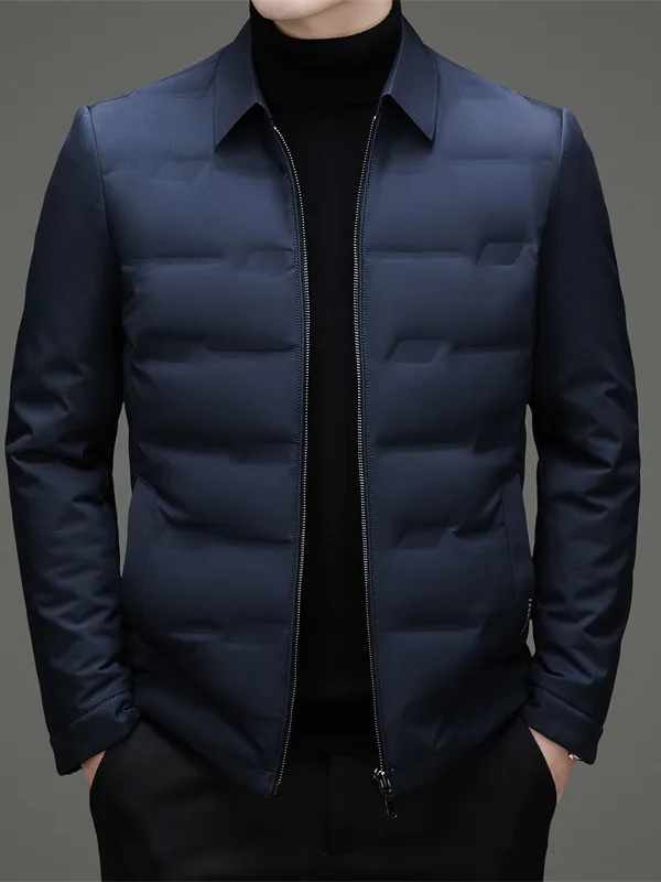 

Легкая повседневная мужская куртка-пуховик с воротником-стойкой, ветрозащитная, теплая, для городской повседневной носки...