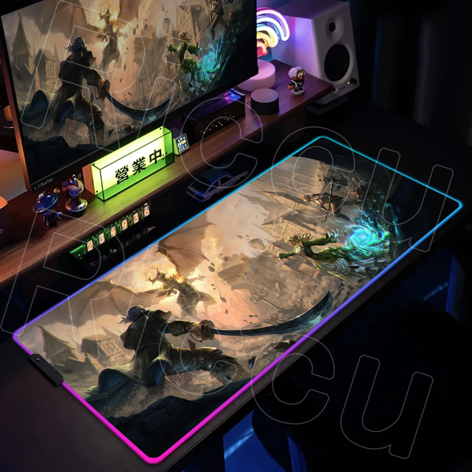 RGB 300X600MM Large Lord of the Mysteries Gaming Keyboard Gamer PC accessories LED Mouse Pad Table coaster carpet Anime Desk Mat