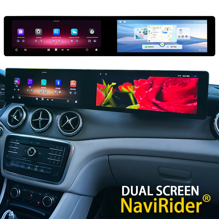 For Benz GLA CLA A Class 2015-2018 Carplay Dual Touch Screen Car Radio GPS Navigation Android Auto Stereo Multimedia Player 4G
