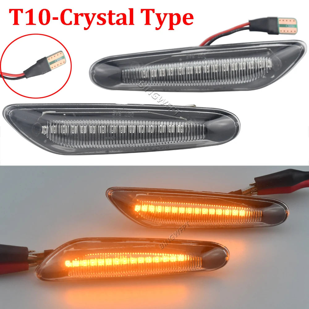 2x ديناميكية LED الحاجز ضوء الجانب ماركر لسيارات BMW 1 3 5 سلسلة E46 E60 E61 E81 E82 E87 E88 E90 E91 E92 E93 X1 E84 X3 E83 X5 E53