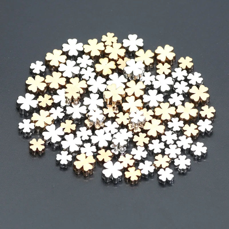 50-100pcs/Lot CCB Flower Beads Gold Color Silver Color Loose Spacer Beads For Jewelry Making DIY Bracelet Necklace Accessories