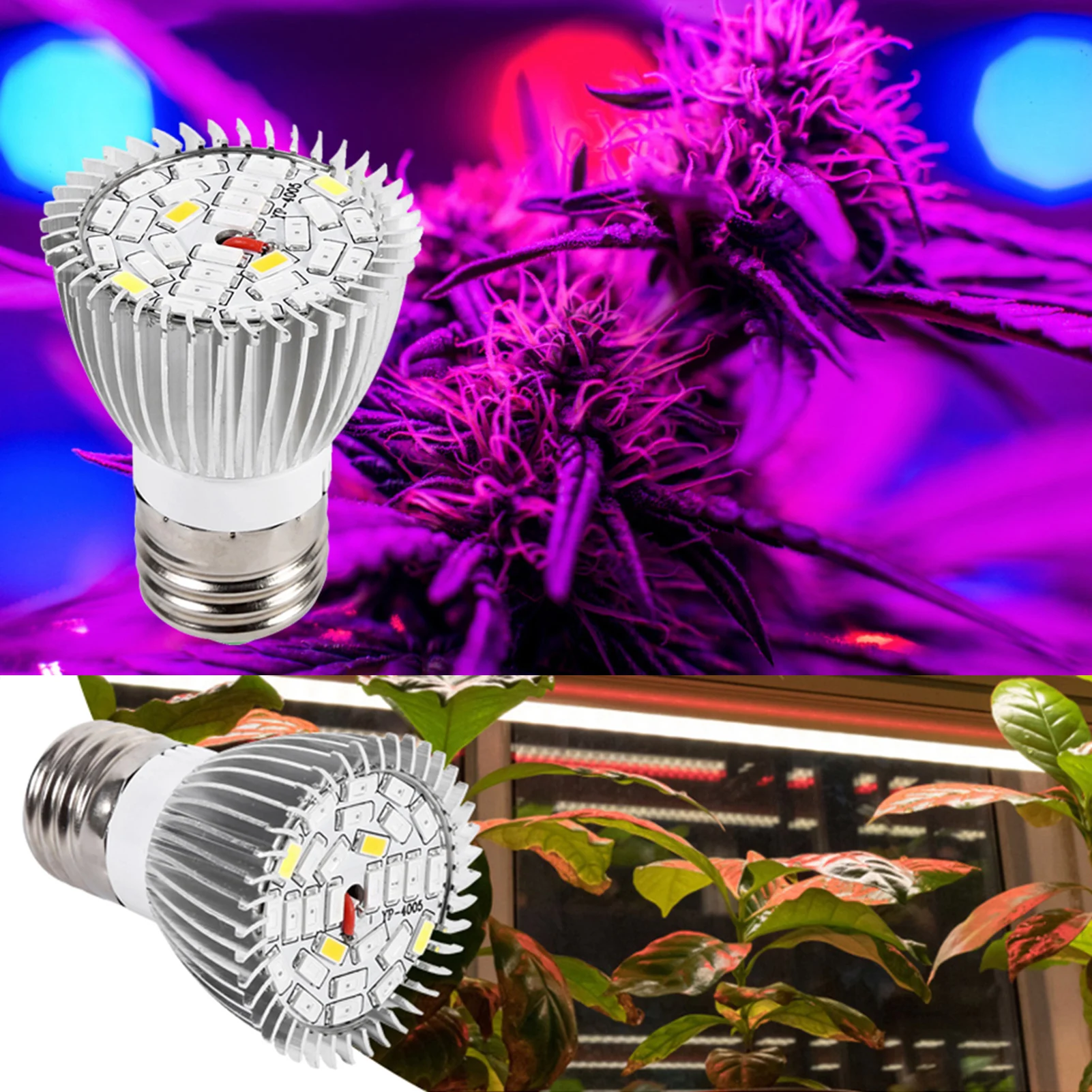 

Phyto Led E27 5W 28LED Hydroponic Growth Light LED Grow Bulb Full Spectrum Lamp 85V‑285V Plant Flower Seedling Fitolamp