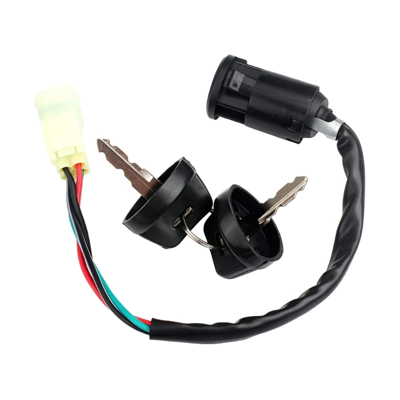 D8KE 12V Control Lock Set with 2 Keys and 4 Pin 4 Part Layout for for ATV 50