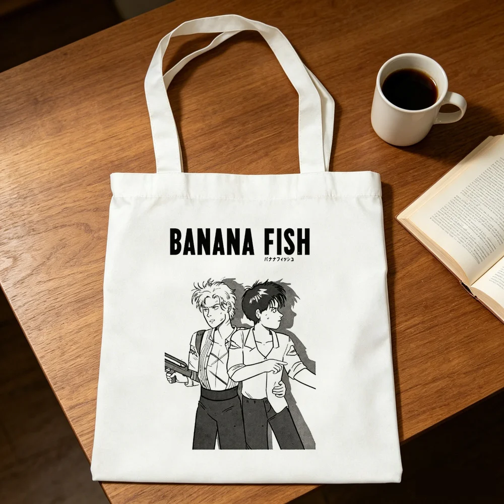 Banana Fish tote bag y2k canvas  einkaufstasche personnalisable sac cabas woman