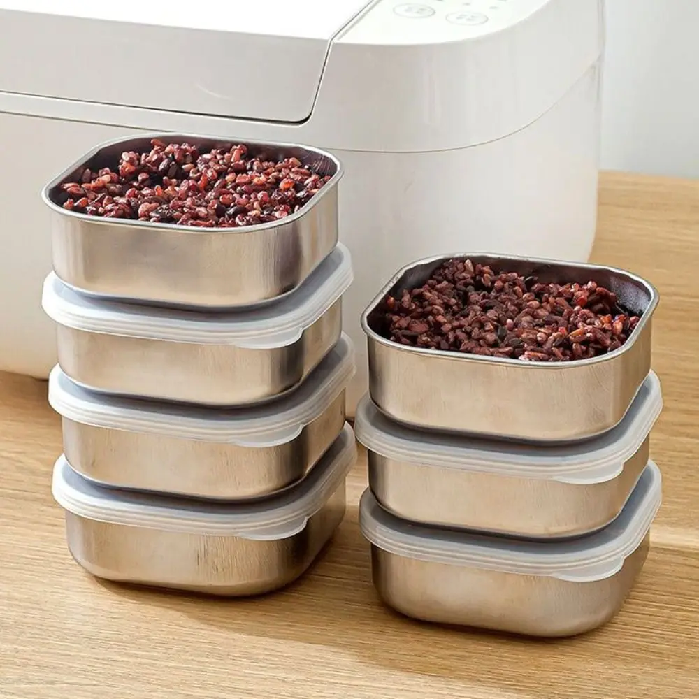 

2PCS Leakproof Stainless Steel Food Fresh Keeping Box Sealed With Lids Food Packing Box Reusable Lunch Box Picnic