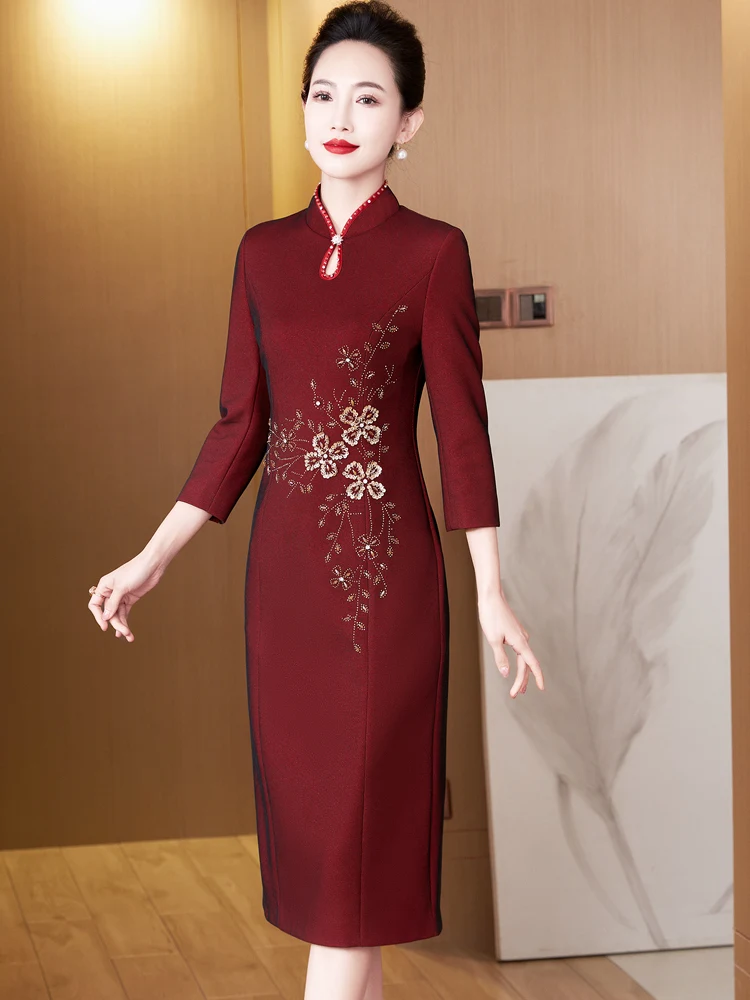 

June Wedding Dress Mom Wedding Banquet Gown Summer Style Large Size Marriage Celebration Grandma Dress New 2026 Chinese Ethni...