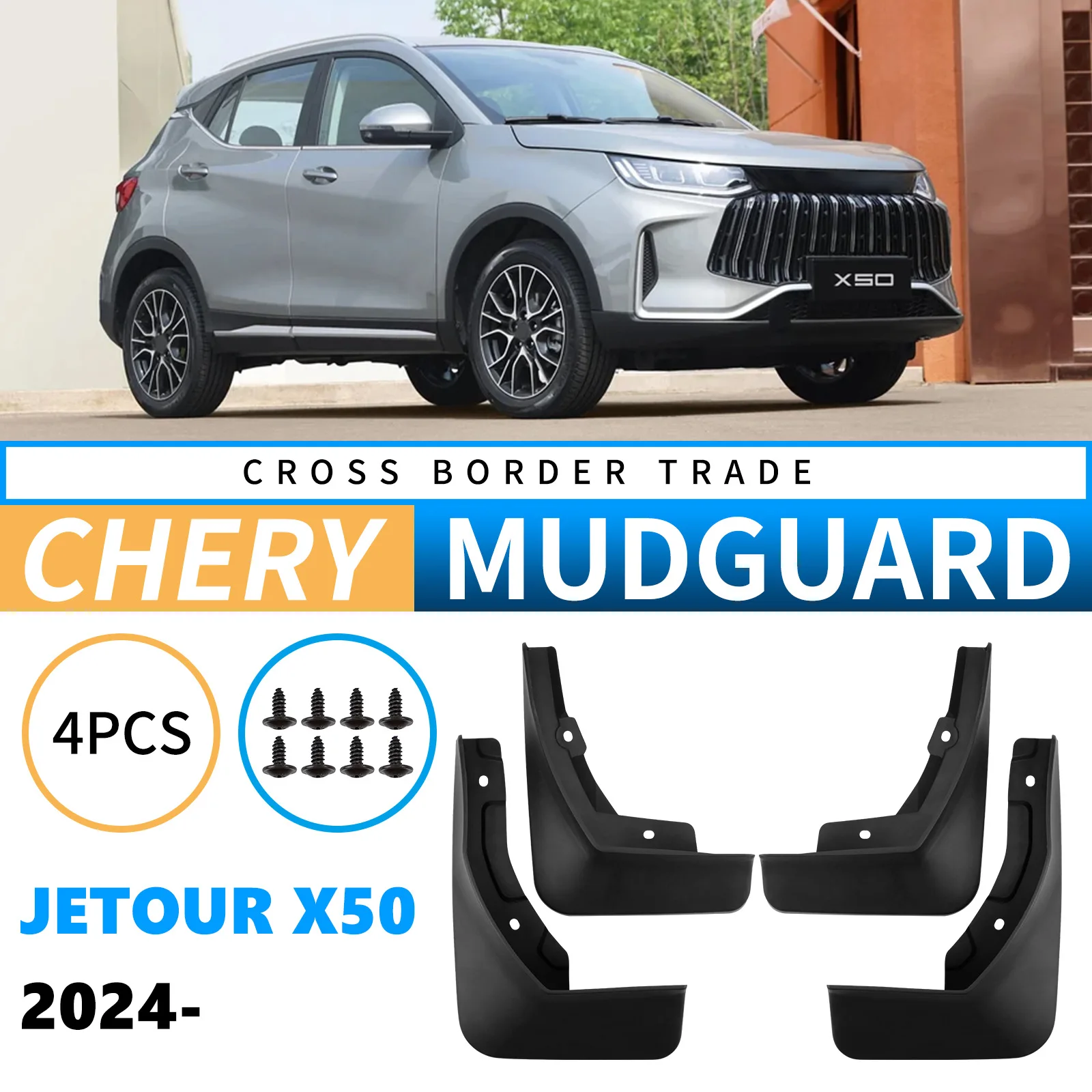 

Car Auto Mud Flaps Splash Guards Fender Mudguard for For Chery Jetour X50 2024–2025 Wide Extended Coverage Mud Shield