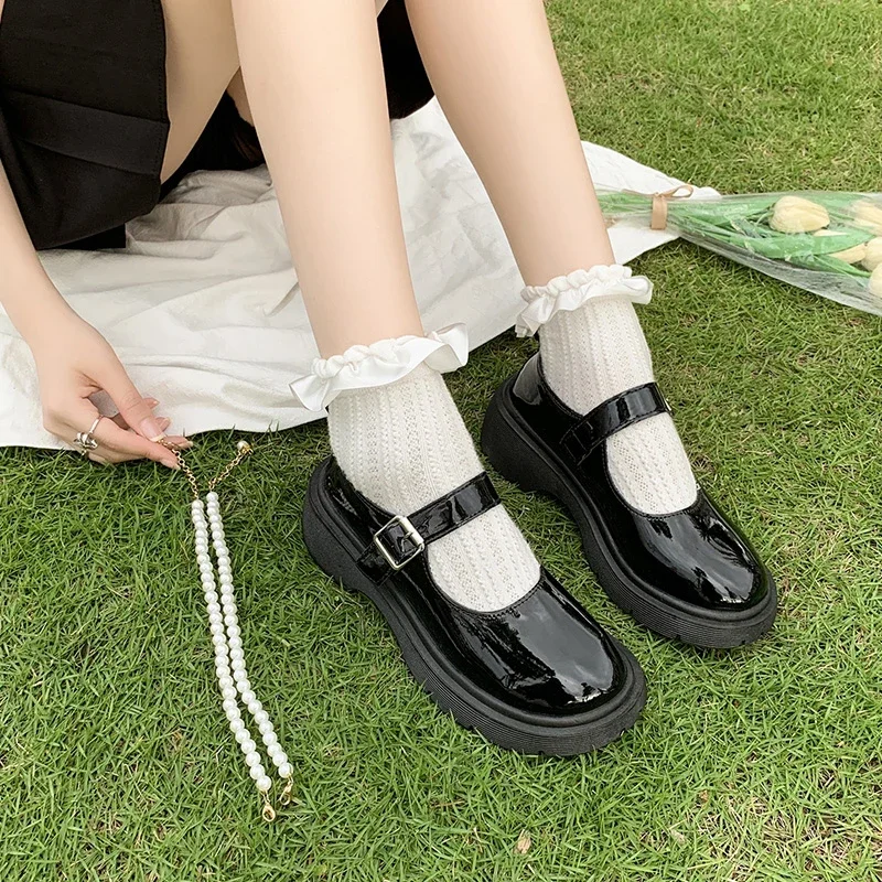 

Lolita Shoes Japanese Mary Jane Shoes Women Vintage Girls Students JK Uniform Platform Shoes Female Cosplay High Heels Size 42