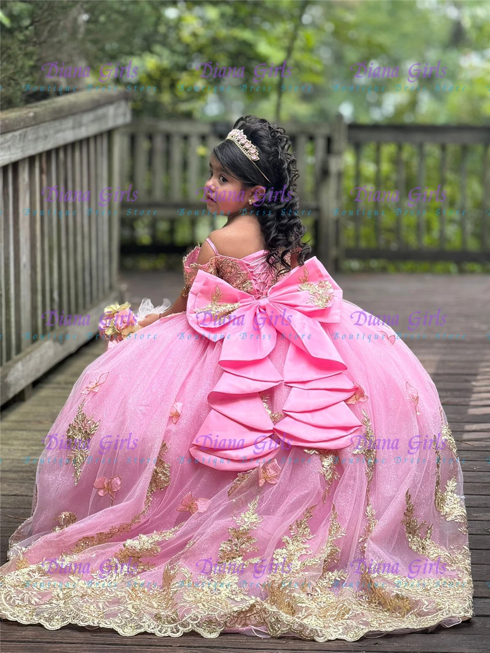Quality Lovely Flower Girl Dress Pink Tulle Fluffy Applique for Baby Princess Wedding Kids Birthday Party Evening Ball Gowns