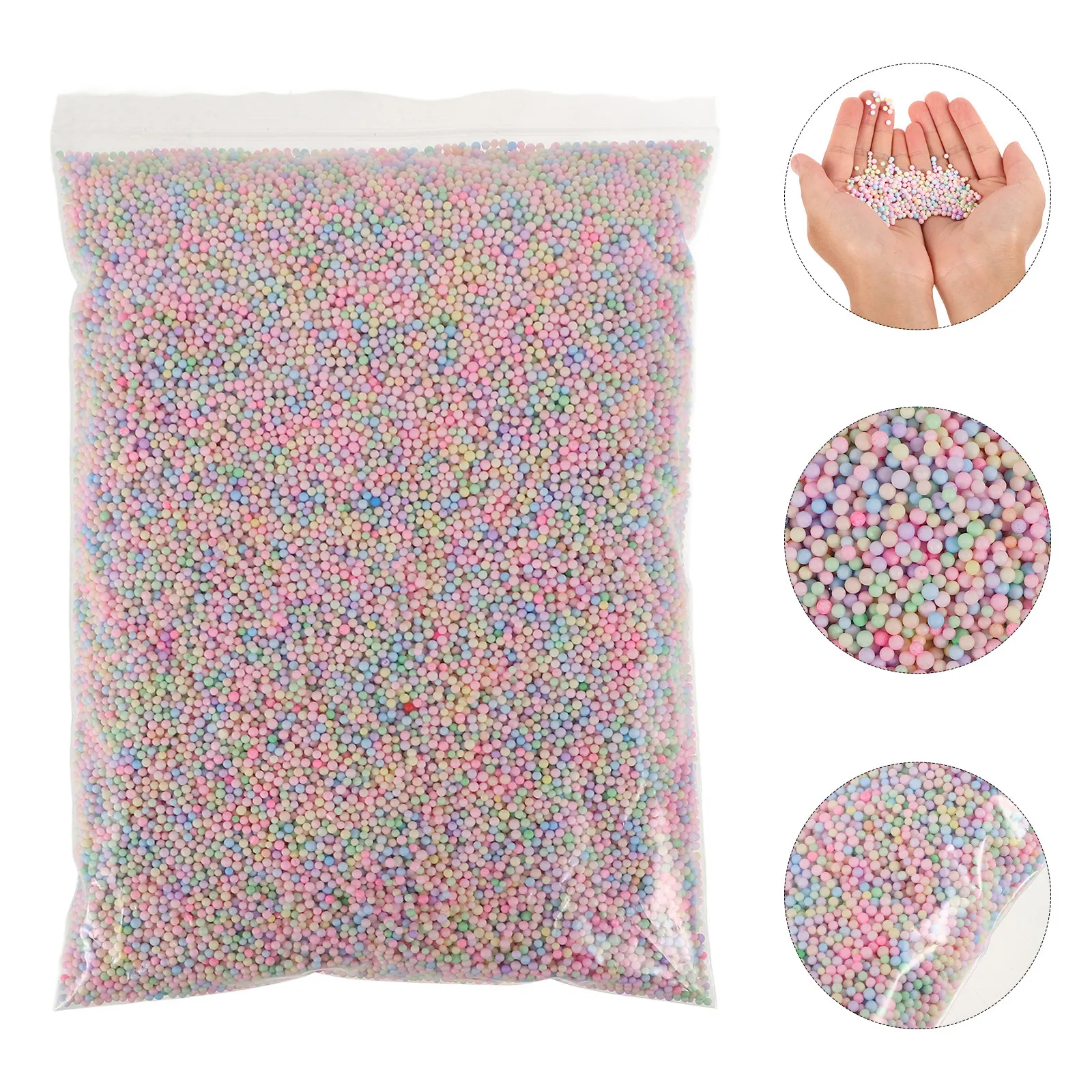 Foam Modeling Beads Glitter Colored Balls Mini for Crafts Polystyrene Bean Bags