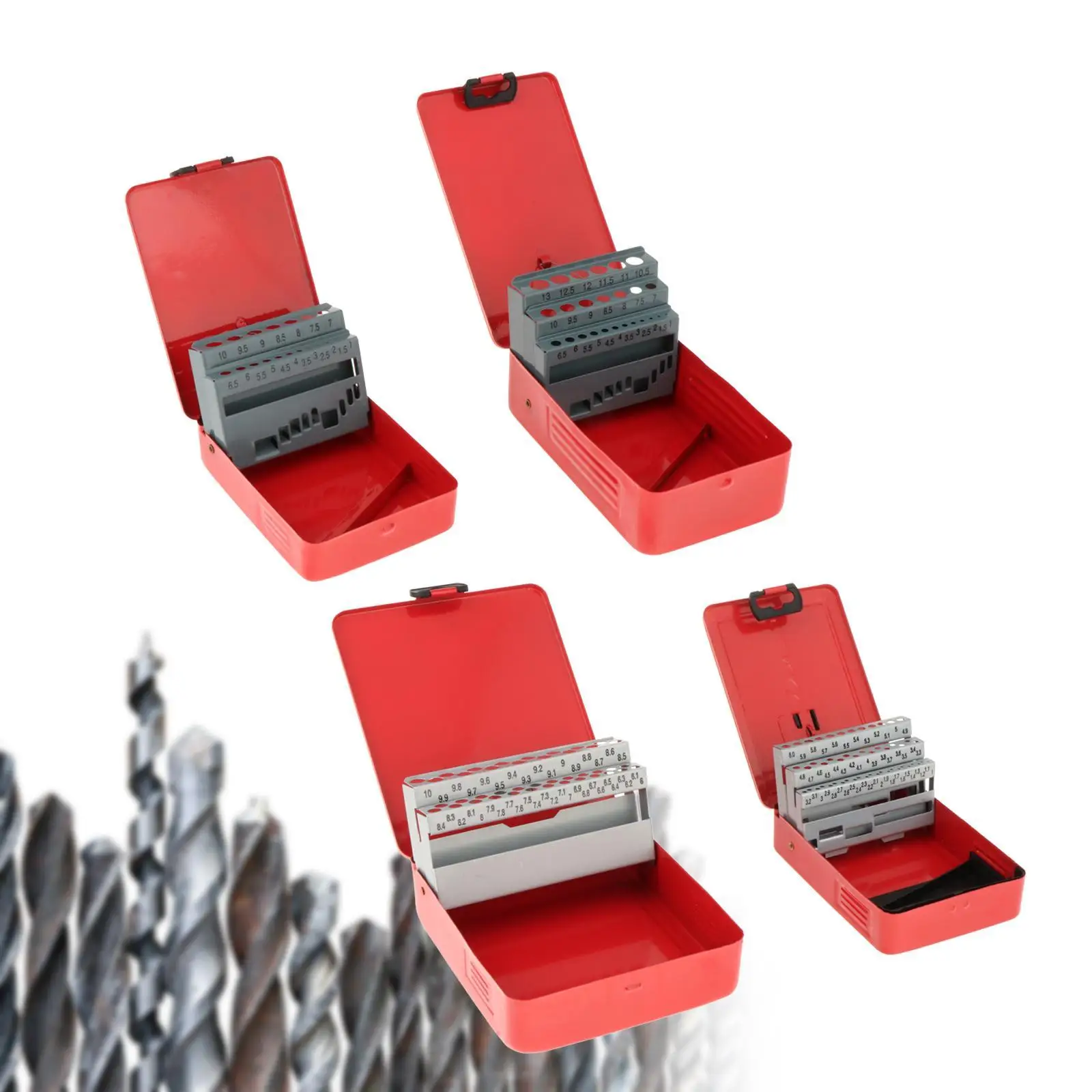 19/25/41/60 Slots Twist Drill Bit Case Metal Empty Drill Bit Index Storage Box Tool Organizer Accessories Drilling Bit Holder