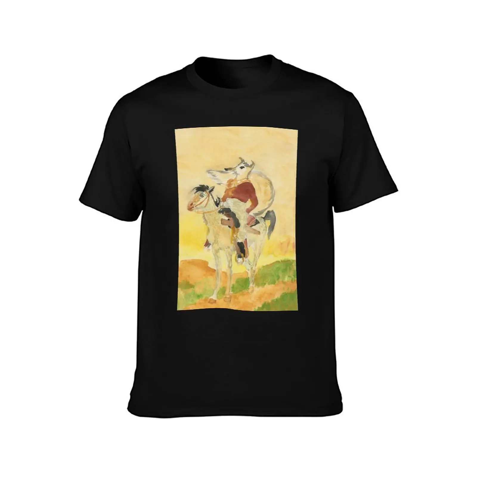 Ghost Squirrel Comanche, after Frederick Remington T-Shirt Simple Print Design T-Shirt