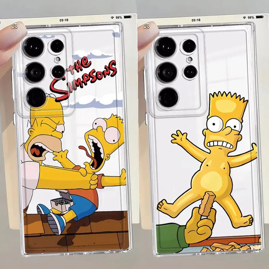Cartoon The Simpsons Phone Cover Case for Samsung Galaxy S26 S23 Ultra S21 S25 Edge S24 S22 FE Note 20 Ultra 10 S20 Plus