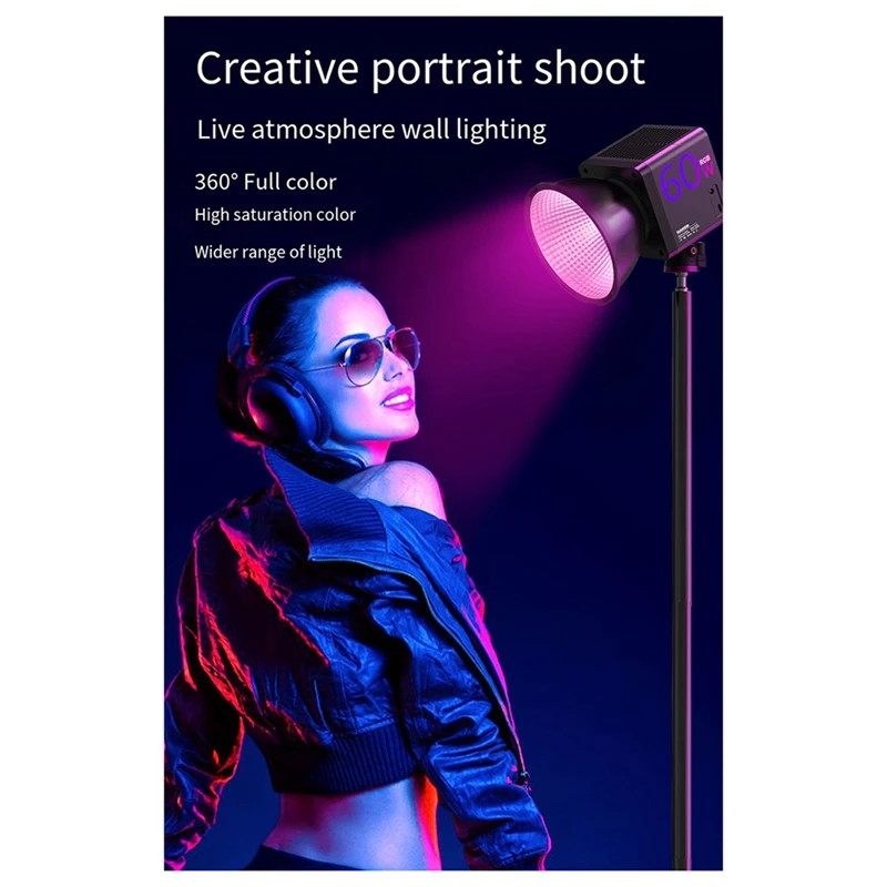 BAADE 60 واط التصوير ملء الضوء المحمولة COB RGB الفيديو الضوئي 2500-6500 كيلو في الهواء الطلق استوديو تسجيل الفيديو التصوير الاتحاد الأوروبي التوصيل