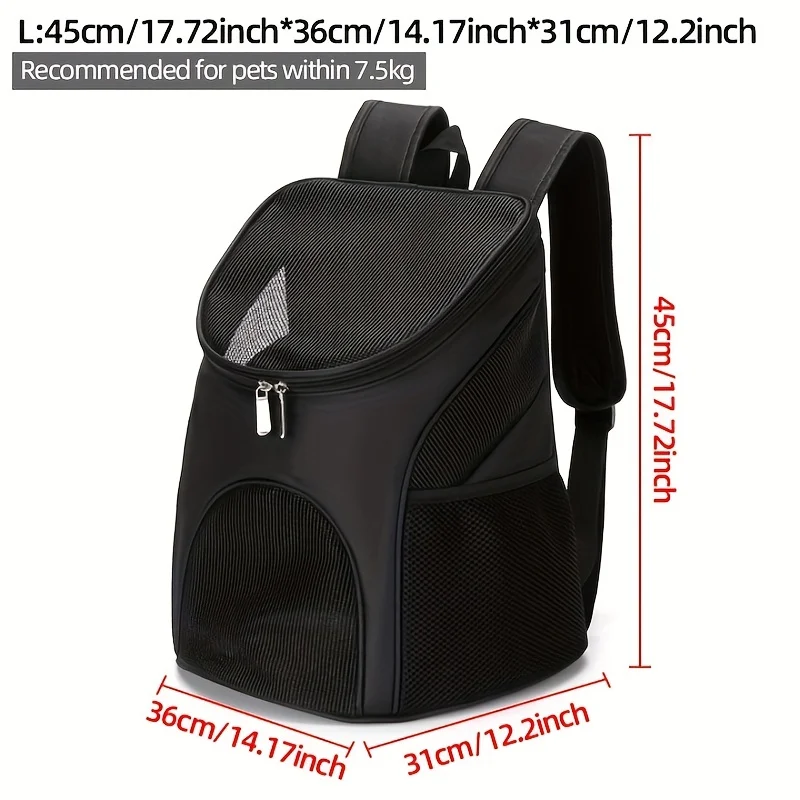 1pc Nylon Material Pet Large Capacity Dog Backpack Breathable Portable Backpack Suitable For Small Dog