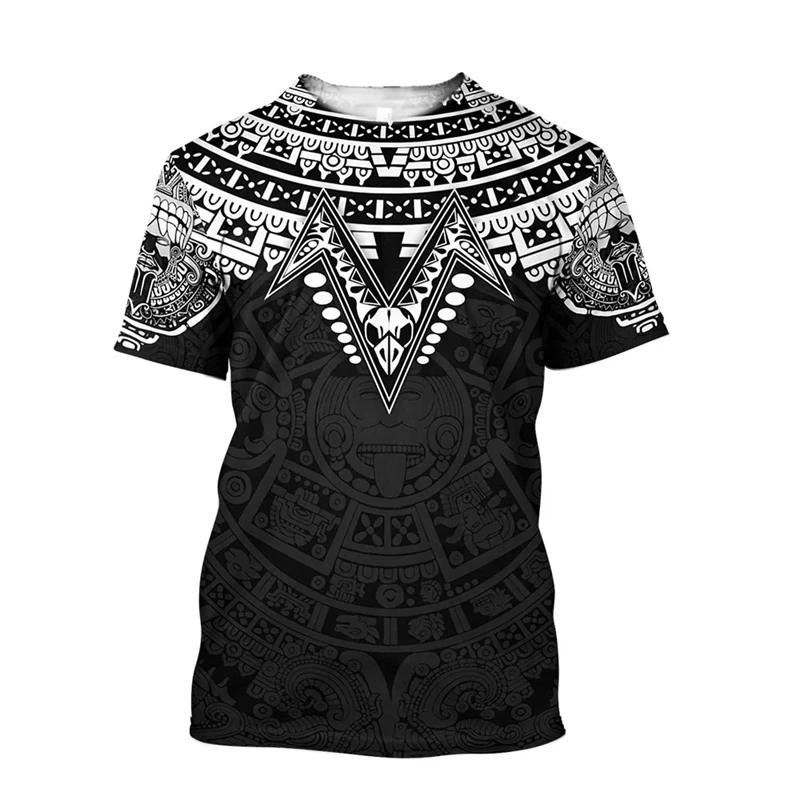 Mexico Aztec 3D Printed T-Shirt Men Fashion Trendy Polynesia Style Pattern Tee Shirts Summer Fashion Casual Short Sleeve Tops