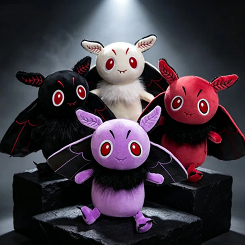 Bat Moth Plush Toy Horror Bat Moth Man Stuffed Doll Soft Cartoon Plushie Halloween Home Decoration Collectible Gift forKid Adult