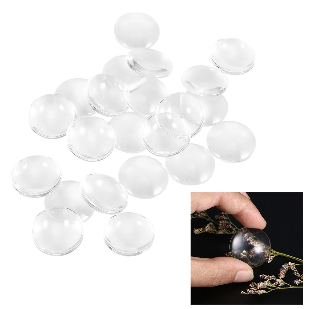 

100 Pcs Round Cabochons Clear Cameo Dome Glass Non Calibrated for Necklace DIY Crafts Jewelry Projects Gemstone Patches