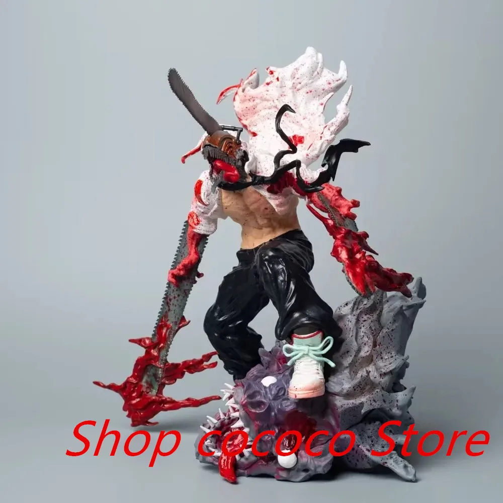 27cm Chainsaw Man Denji Anime Figure Chainsaw Man Rage Battle Bat Devil Action Figure Denji/power Figurine Collectible Model Toy