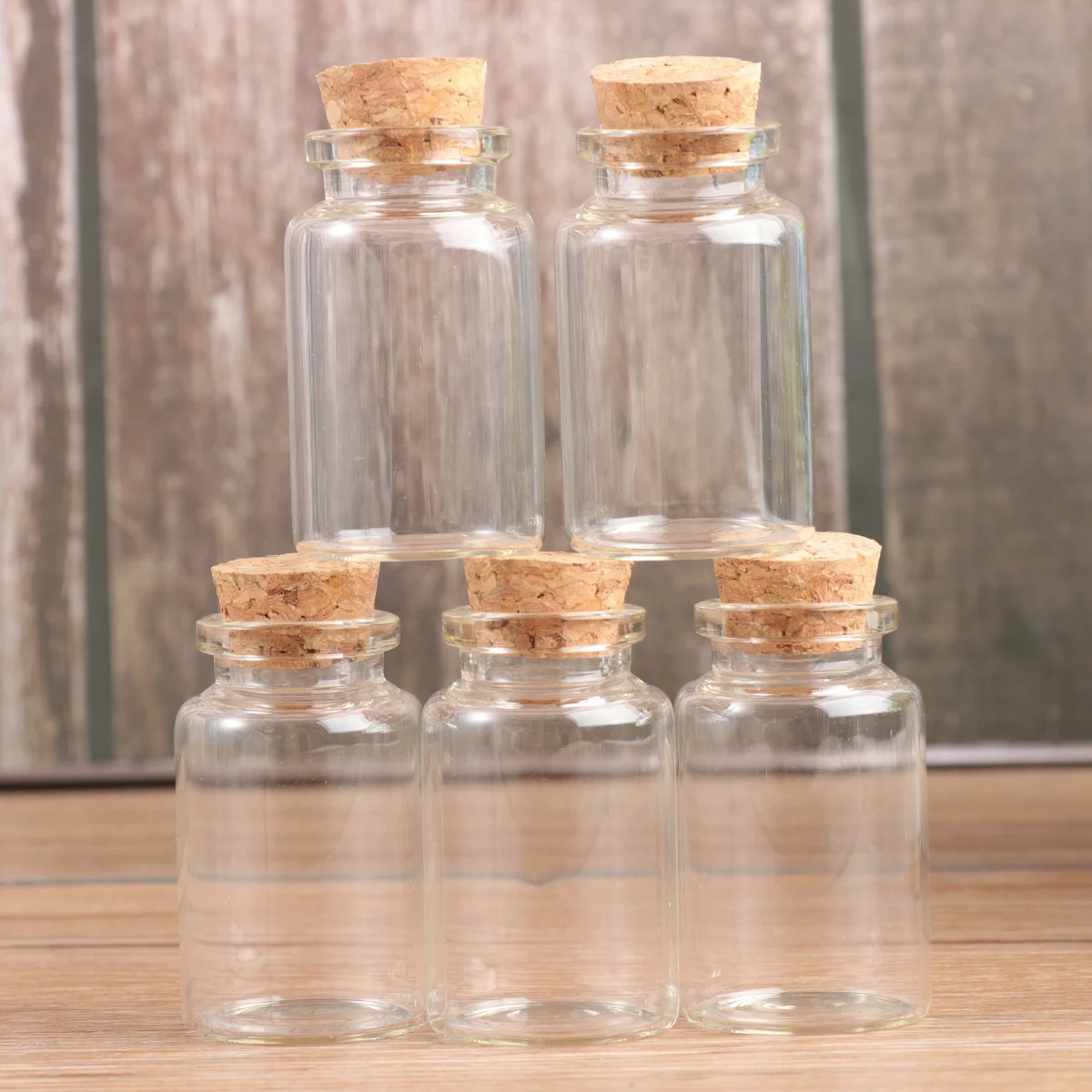 

6 Pcs Good Seal Effect Container Food Storage Containers Glass Scented Tea Sealed Canisters Wooden Convenient Packaging