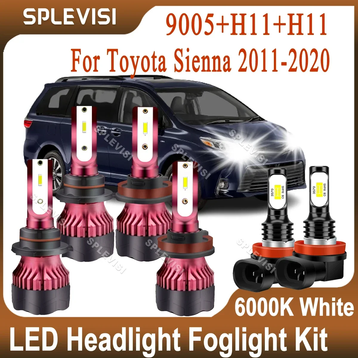 

Luces Led Para Auto 9005/HB3 High H11 Low Beam H11 Foglight для Toyota Sienna 2011 2012 2013 2014 2015 2016 2017 2018 2019 2020