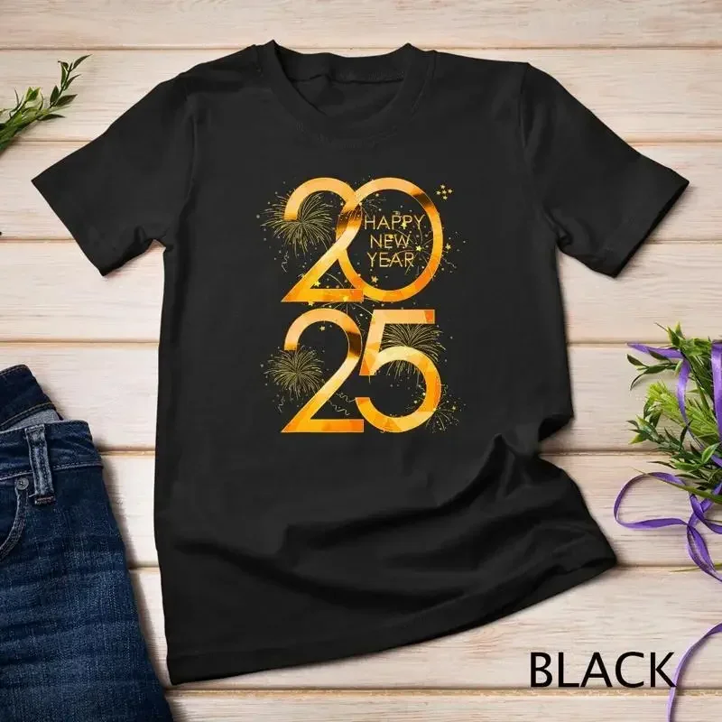 Happy New Year Party Supplies 2025 Family Matching  Unisex T shirt