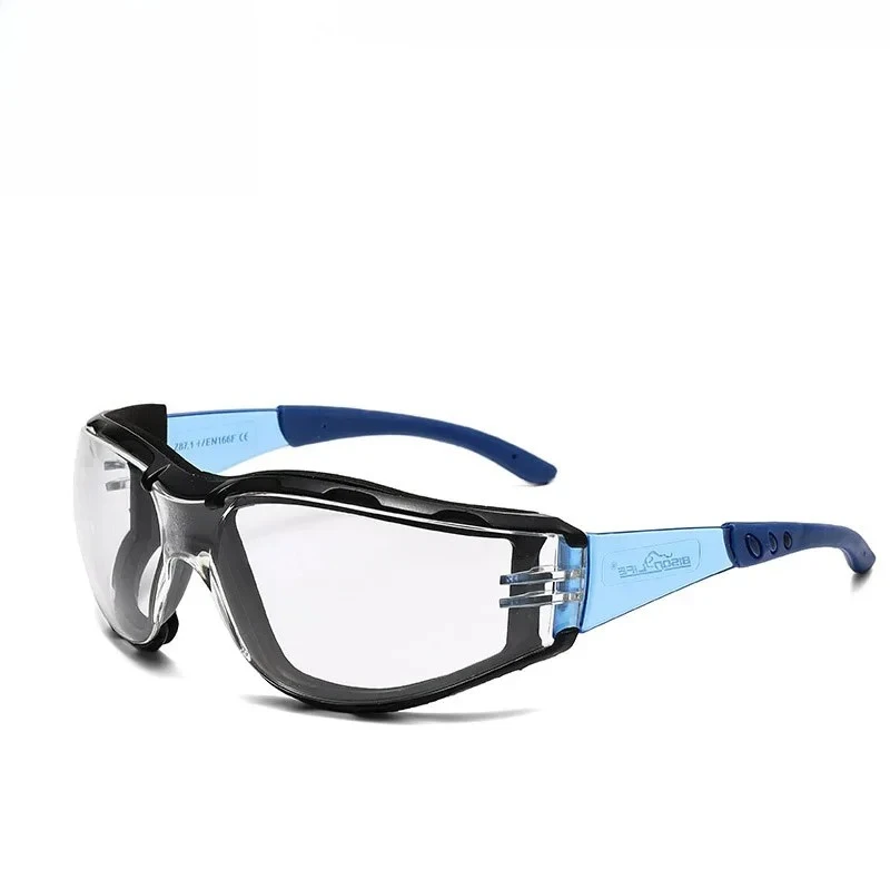 Occhiali di sicurezza antiappannamento, occhiali protettivi antipolvere e antispruzzo con spugna morbida, per lavori di laboratorio medico industriale, lenti trasparenti