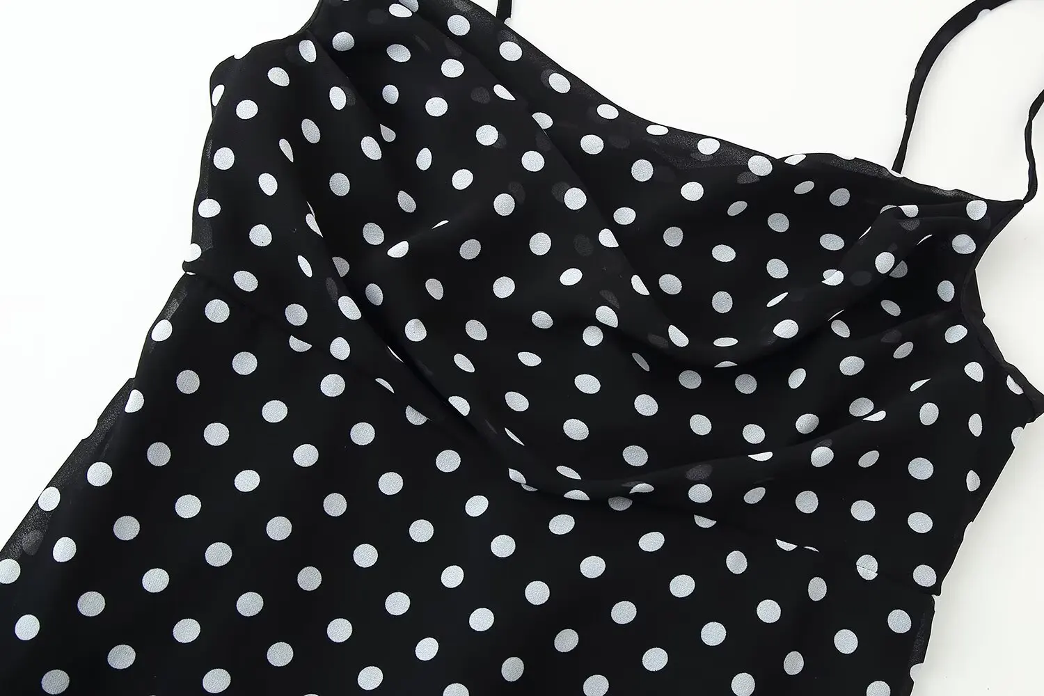 KONDALA エレガントな秋の水玉模様キャミワンピース レディース ラッフルヘム スカーフ付きロングワンピース 最新ファッション 夏 カジュアル ビーチ ホリデー 女性用ドレス