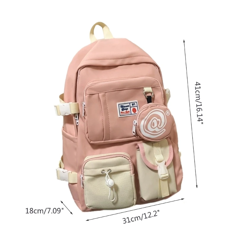 Fashion Nylon Women Backpack Multi-Pocket Student Rucksack Female Travel Book Bag Schoolbag for Teenage Girl Boys