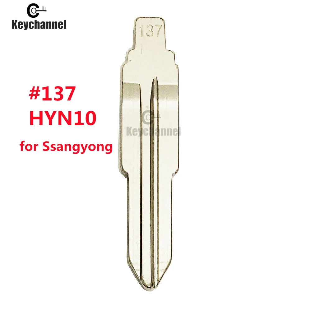 Keychannel-llave remota para coche Ssangyong S170 sin cortar, 10 piezas, #137, HYN10, hoja abatible en blanco de Metal, KD, VVDI, hoja SSY3