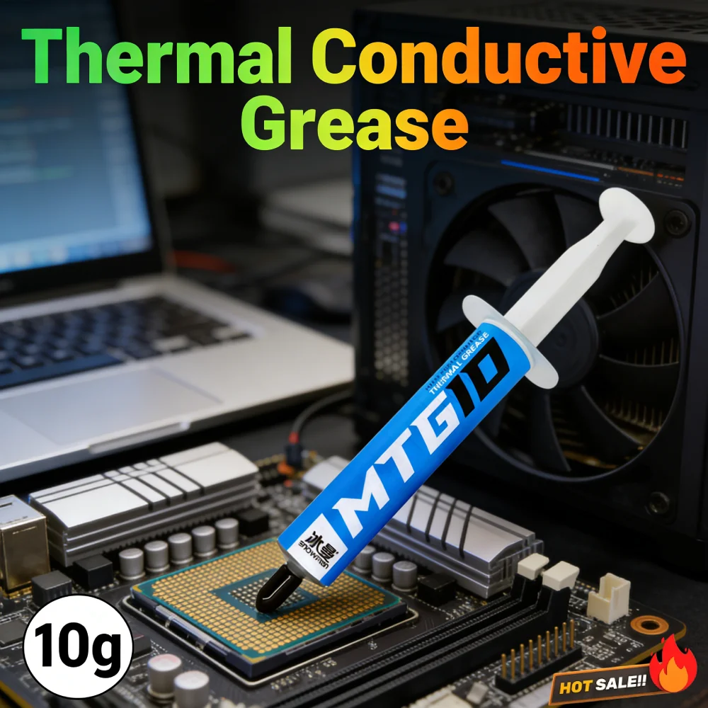 

Термопаста 10 г, теплопроводящая силиконовая паста для процессоров, графических процессоров, кулеров и вентиляторов