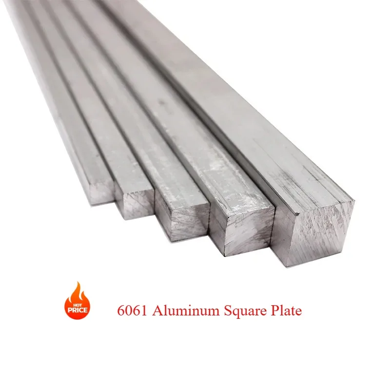 6061 Aluminium Alloy Square Bar Metal Strip Solid CNC Material Thickness 5/8/10/12/15/18/20/25/30/35/40/45/50~100mm