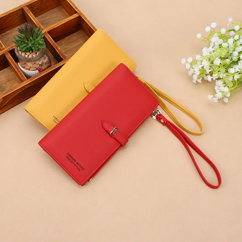 

New Wristband Women Long Wallet Fashion Female Wallets Clutch Lady Purse Zipper Phone Pocket Card Holder