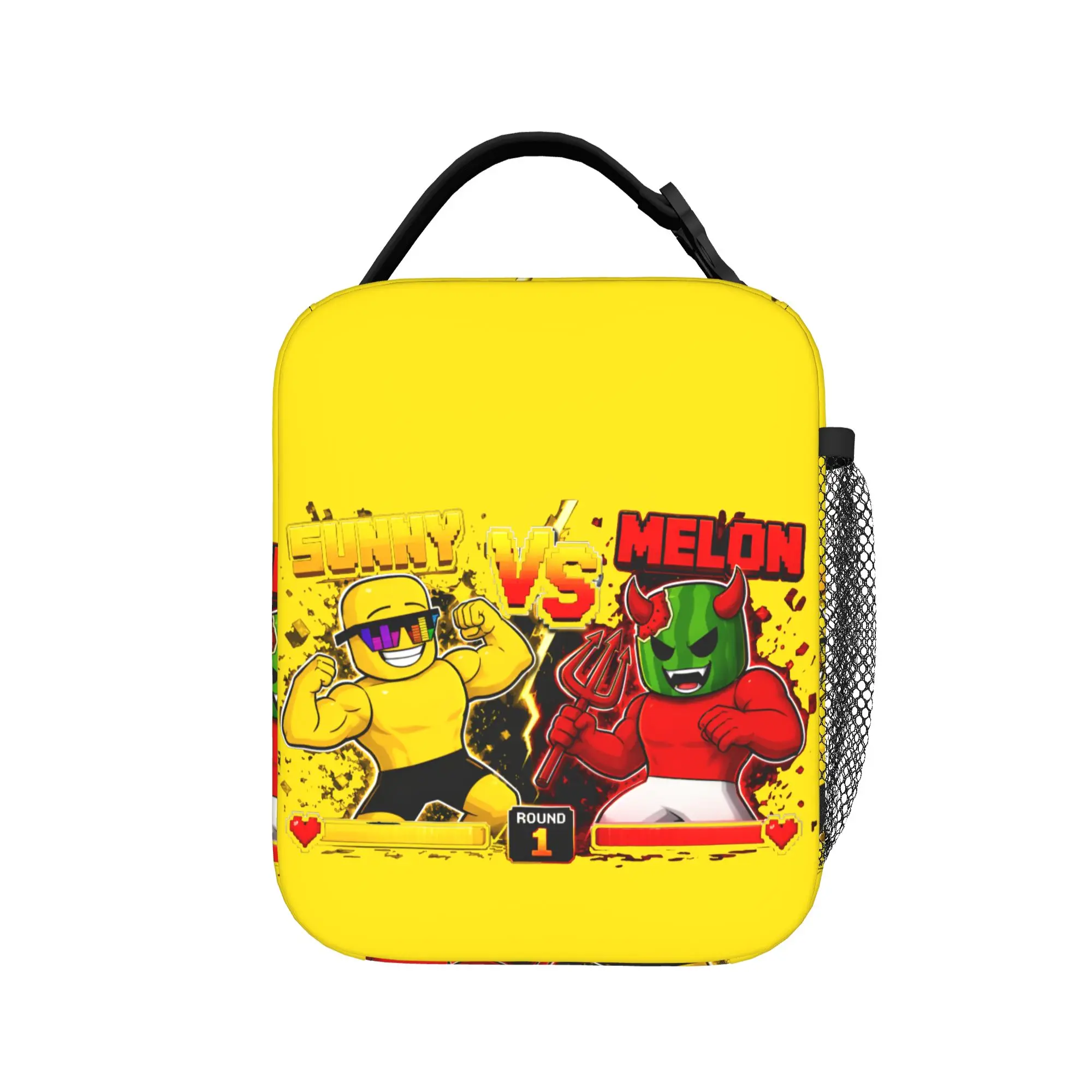 Lunch Bag Sunny VS Melon Game Fight Screen Picnic Lunch Box For Child  Fun Portable Custom Thermal Tote Handbags