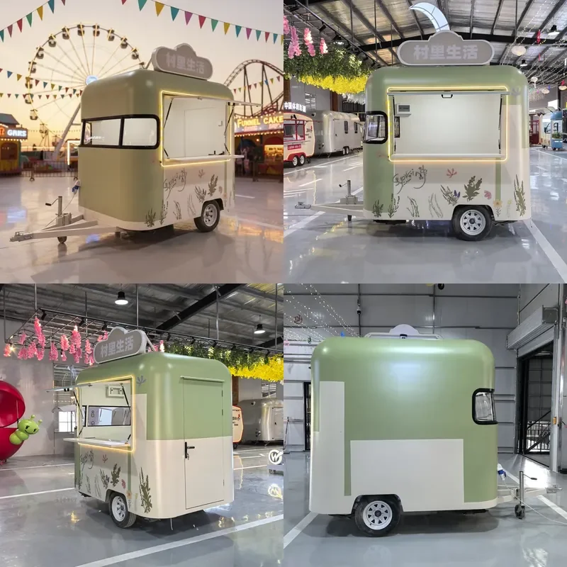 Custom Mobile Food Vending Truck Trailer with Kitchen Equipment for Burger Ice Cream Coffee Taco Commercial Catering Use