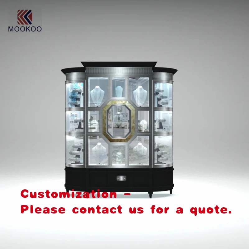 

custom.Luxury Panoramic Jewelry Display Glittering Showcase Premium Jearlry Collections
