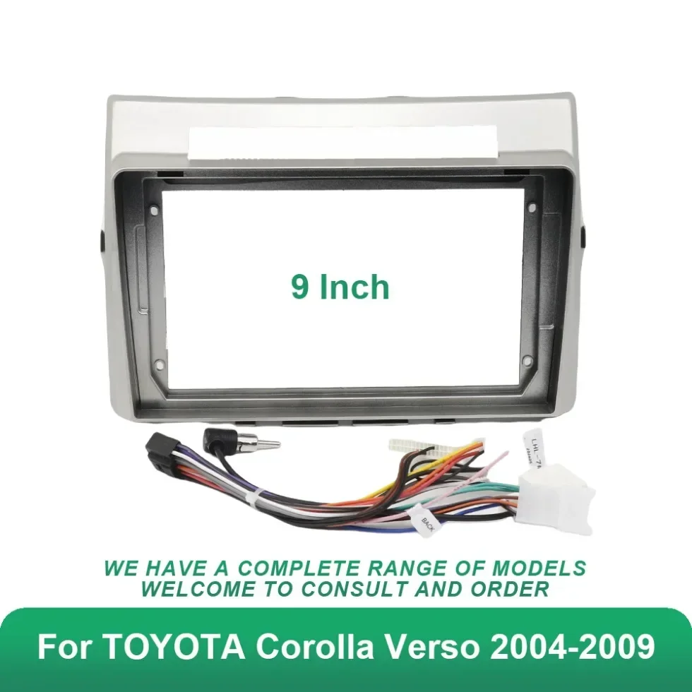 For TOYOTA Corolla Verso 2004-2009(9Inch) Car Radio Fascias Android GPS MP5 Stereo Player 2 Din Head Unit Panel Dash Frame Insta