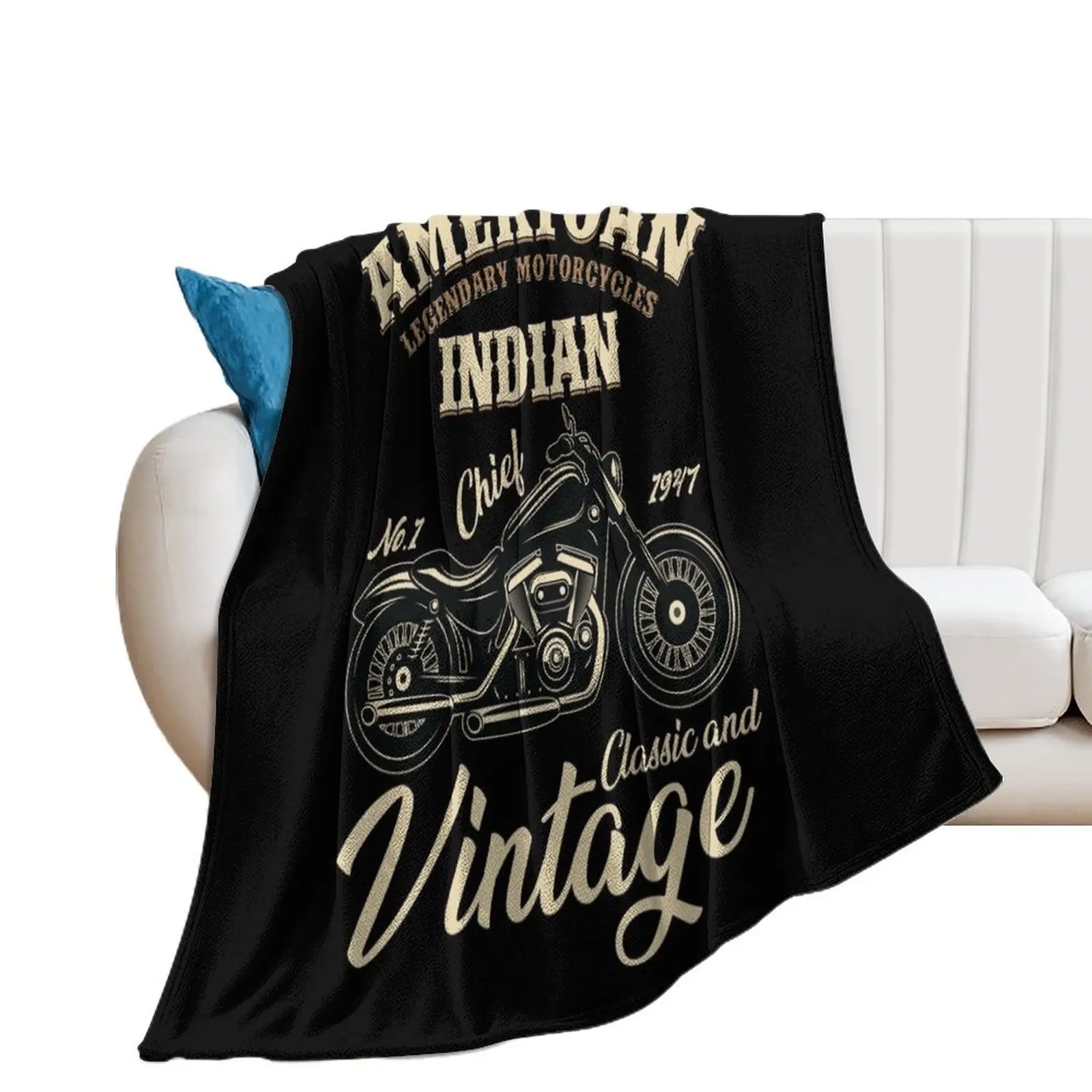 

American Legendary Motorcycles Indian Classic And Vintage Throw Blanket Bed Fashionable Bed linens manga Blankets