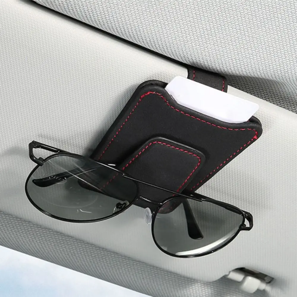 

Sunglass Holder For Car Sun Visor, Suede Leather Glasses Eyeglass Hanger Clip Car Sunglasses Holder Ticket Card Clip Accessories