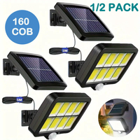 Outdoor Solar Lights Waterproof 160COB Split Wall Lamps 3 Modes Motion Sensor Remote Control for Garden Patio Path Street Lights